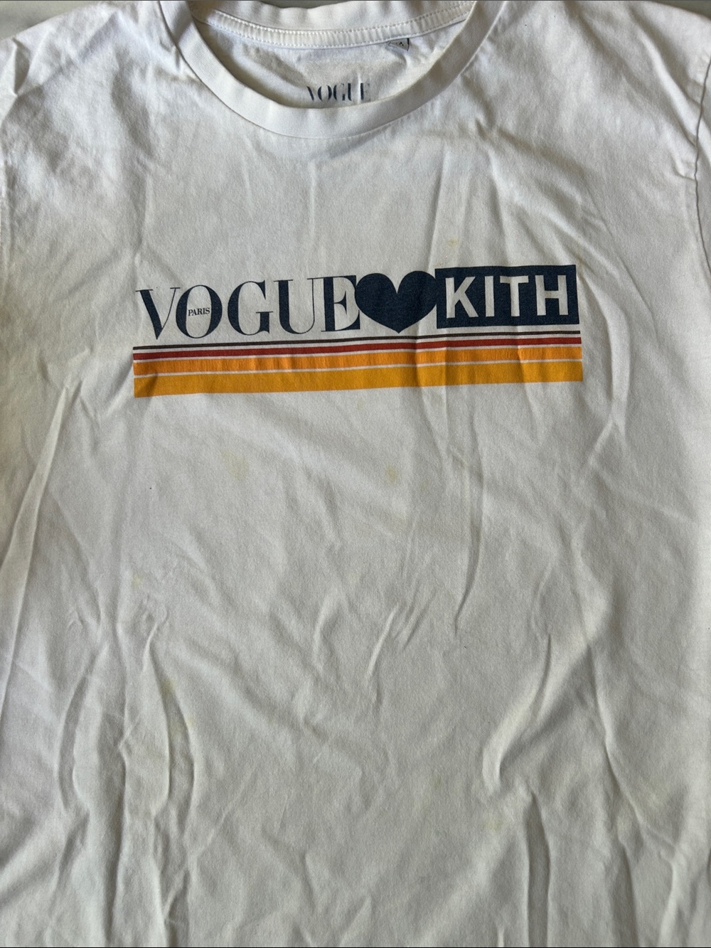 Kith White Tee with Navy Logo